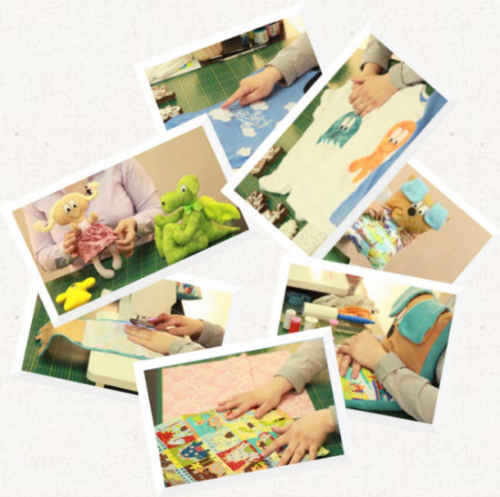 fotky z online kurzu šité hračky