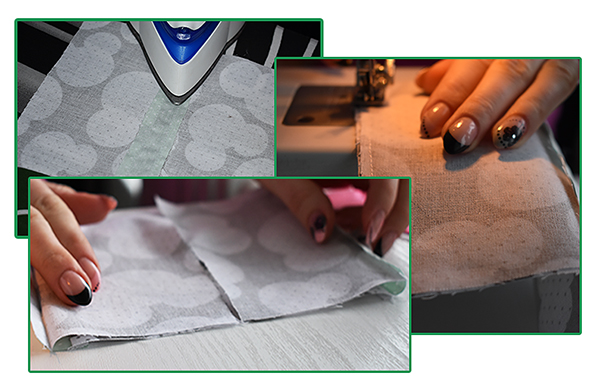 Fotografie postup šití zásobníku na kapesníky